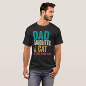 Kattenvader Vader dochter en kat de drie musketie T-shirt (Voorkant volledig)