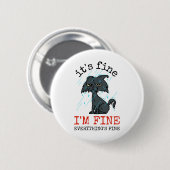 Kattenvader vaderdag cadeau ronde button 5,7 cm (Voorkant /achterkant)