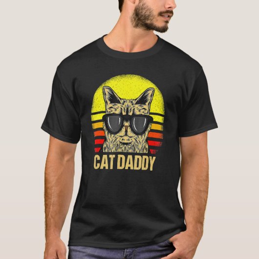 Kattenvader Vaderdag Kattenpapa Heren T-shirt (Voorkant)