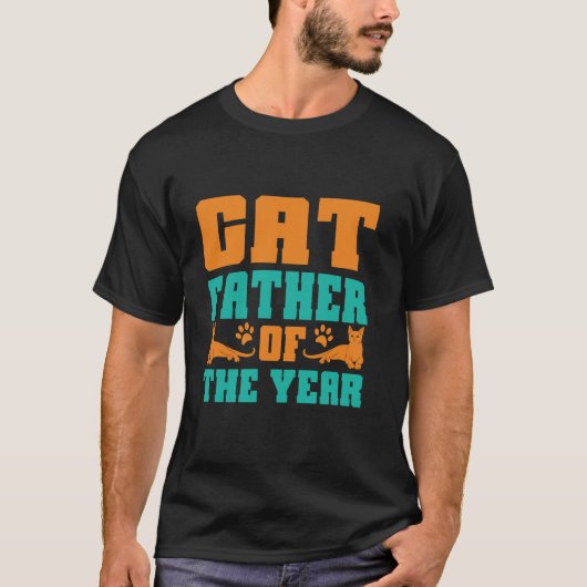 Kattenvader van het Jaar Katten Papa T-shirt (Voorkant)