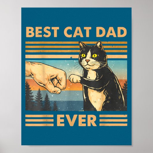 Kattenvader vintage kat vuiststoot grappige kattel poster (Voorkant)