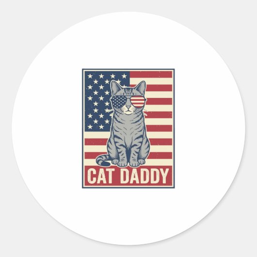 Kattenvaderlandslievende kat Vectorontwerp_1 Ronde Sticker (Voorkant)