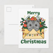Kattenvakantiegang met kerstbrief Winterdieren Feestdagenkaart (Voorkant / Achterkant)