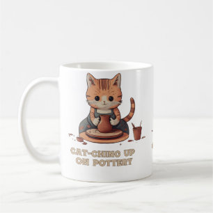 Kattenvangen bij aardewerk Fun ontwerp voor katten Koffiemok