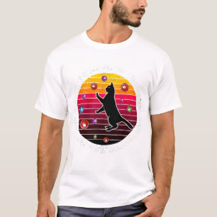 Kattenvangen Bubbel Retro Vintage Zonsondergang Ku T-shirt