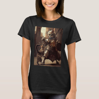 Kattenvechtende Stoomstijl T-shirt