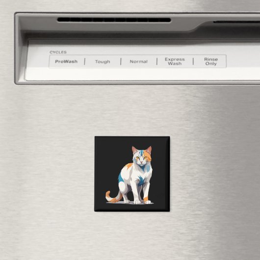 Kattenvectorkunst met levendige kleuren magneet (Insitu (Vaatwasser))