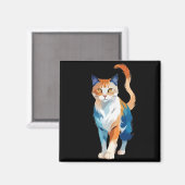 Kattenvectorkunst met levendige kleuren magneet (Voorkant / Achterkant)