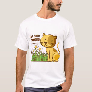 Kattenveilige Jungle Grappige Tabby Spider Plant K T-shirt
