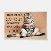 Kattenveiligheid - 'Laat de kat niet uit!' Deurmat (Voorkant)