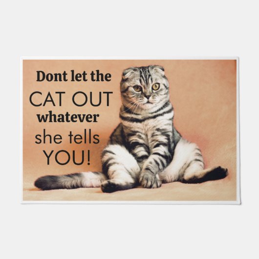 Kattenveiligheid - 'Laat de kat niet uit!' Deurmat (Voorkant)
