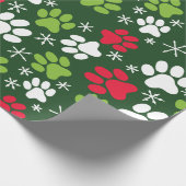 Kattenverf, rode kerst met sneeuwvlokken cadeaupapier (Hoek)