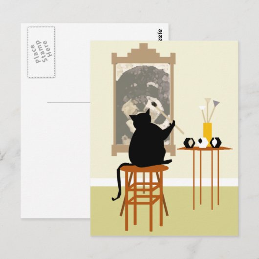 Kattenverfhond Briefkaart (Voorkant / Achterkant)