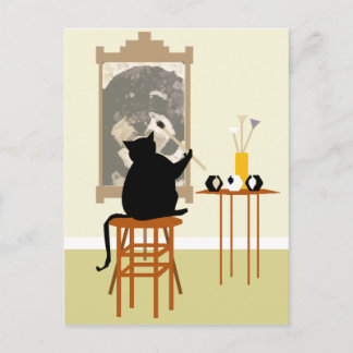 Kattenverfhond Briefkaart