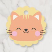 Kattenverjaardag Kinder kunst Bedankjes Labels (Achterkant)