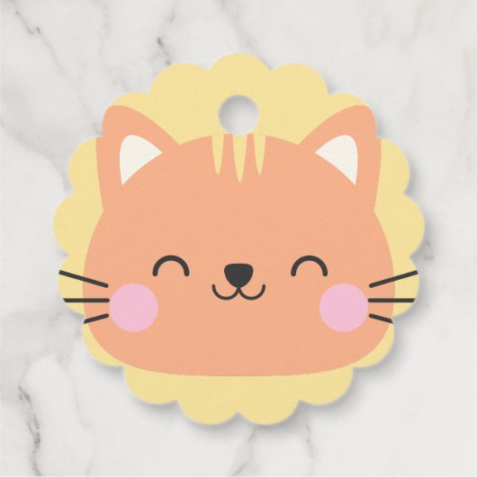 Kattenverjaardag Kinder kunst Bedankjes Labels (Achterkant)