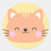 Kattenverjaardag Kinder kunst Ronde Sticker (Voorkant)