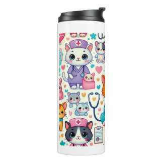 kattenverpleegkundige Skinny Tumbler, kawaii 20oz  Thermosbeker