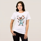 Kattenverpleegster aan het werk Tri-Blend shirt (Voorkant volledig)