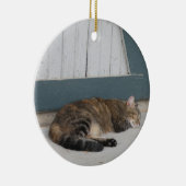 kattenversiering in tabby keramisch ornament (Rechts)