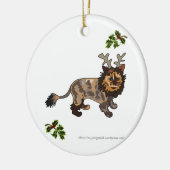 Kattenversiering van rendieren Kat cartoon Keramisch Ornament (Links)