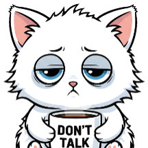 Kattenverslaafde aan koffie