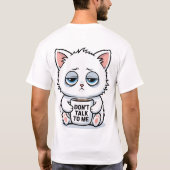 Kattenverslaafde aan koffie t-shirt (Achterkant)