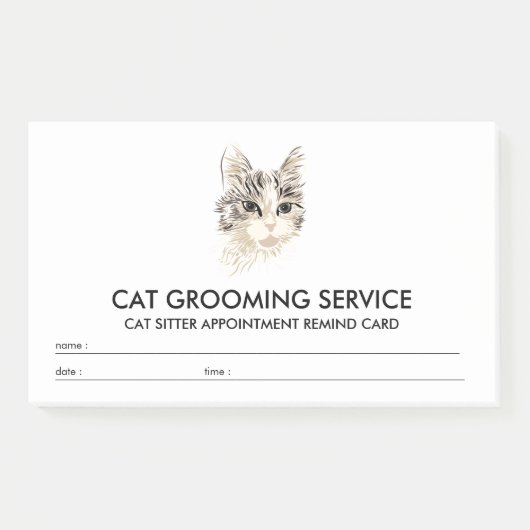 Kattenverzorger Huisdier Oppasser Kitten Logo Post-it® Notes (Voorkant)