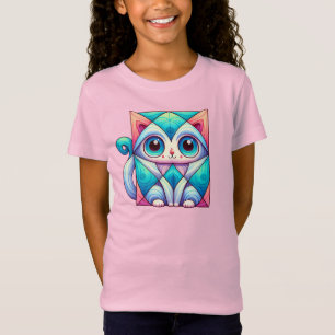 Kattenvierkant Bord, kat met grote ogen T-shirt