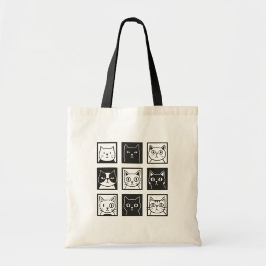 kattenvierkant tote bag (Voorkant)
