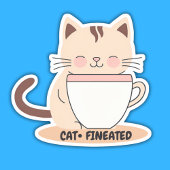 Kattenvinnige Kat met Koffie Waterdicht Sticker