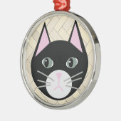 Kattenvisgraat beige metalen ornament (Links)