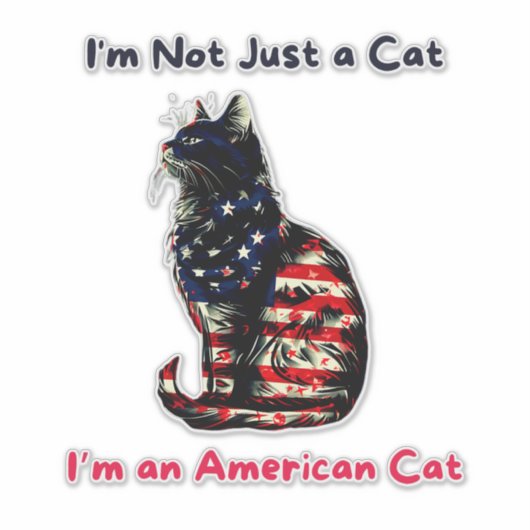Kattenvlag Amerika Sticker (Voorkant)