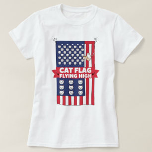 Kattenvlag Vliegend Hoog - Patriottisch Kattenshir T-shirt