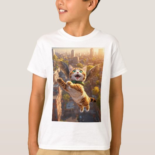 Kattenvliegavonturen" T-shirt (Voorkant)
