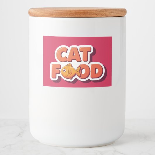 Kattenvoer, Sticker voor voedselcontainer, door Na (Voorkant)
