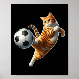 Kattenvoetbalpak Katteneigenaar Sportliefhebber Poster