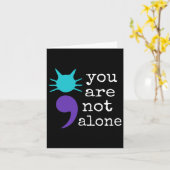 Kattenvorm Semicolon Gift Zelfmoord Preventie Awar Kaart (Gele Bloem)