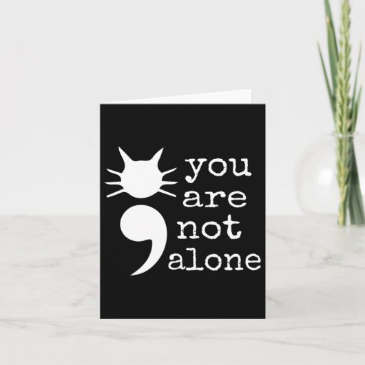 Kattenvorm Semicolon Gift Zelfmoord Preventie Awar Kaart (Voorkant)