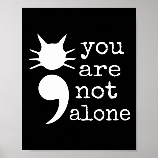 Kattenvorm Semicolon Gift Zelfmoord Preventie Awar Poster (Voorkant)