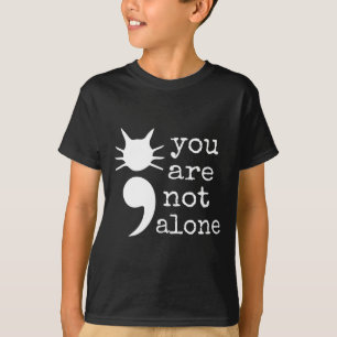 Kattenvorm Semicolon Gift Zelfmoord Preventie Awar T-shirt
