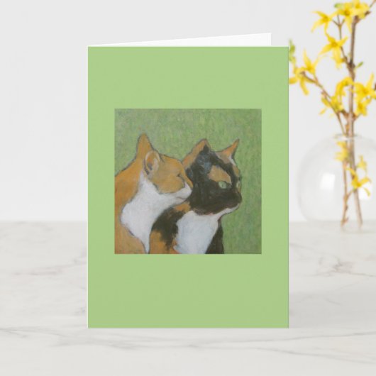 Kattenvrienden Kaart (Gele Bloem)