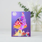 Kattenvrouw in maanlicht briefkaart (Staand voorkant)