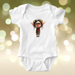 Kattenvrouw Kerst Elf Baby Bodysuit