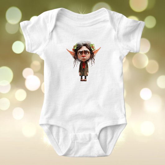 Kattenvrouw Kerst Elf Baby Bodysuit