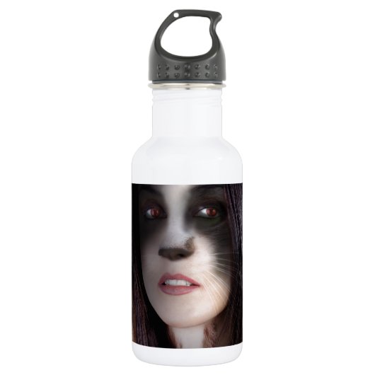 Kattenvrouw Kunstwerk Waterfles (Voorkant)