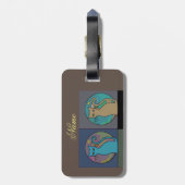 Kattenvrouw Meerdere Katten Zittend Thunder_Cove Bagagelabel (Achterkant verticaal)