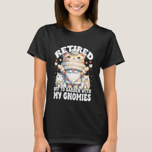 Kattenvrouw Pensionering Spreuk Grappige Gnome Voo T-shirt