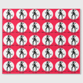 Kattenvrouw silhouette cadeaupapier (Vlak)