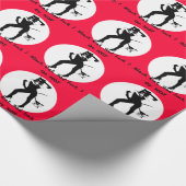 Kattenvrouw silhouette cadeaupapier (Hoek)